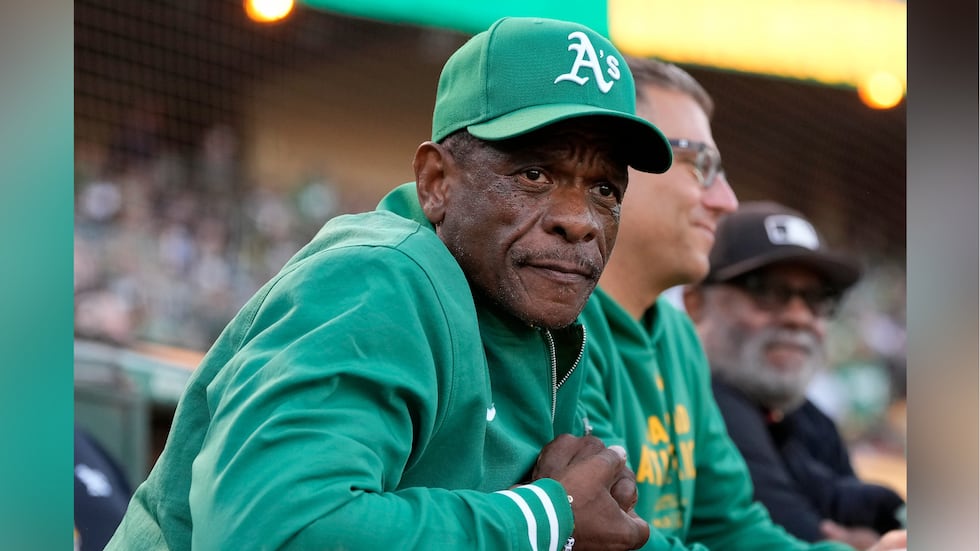 FILE -- Former Oakland Athletics player Rickey Henderson before a baseball game between the...