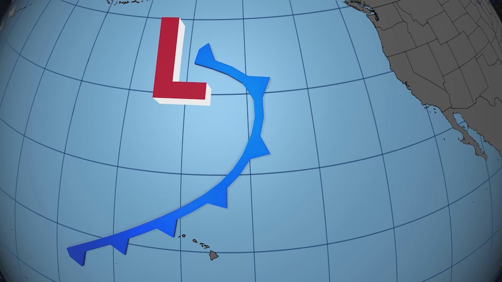 A semipermanent, low-pressure system near the Aleutian Islands sends Hawaii northwest winter...