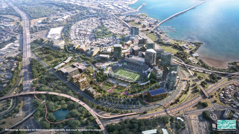 Aloha Halawa District Partners rendering of stadium district