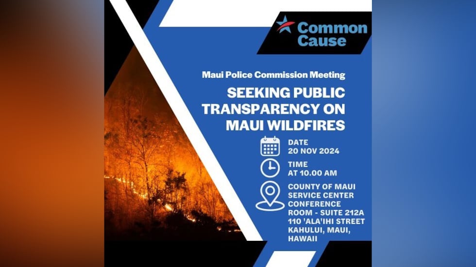 Seeking Public Transparency on Maui Wildfires