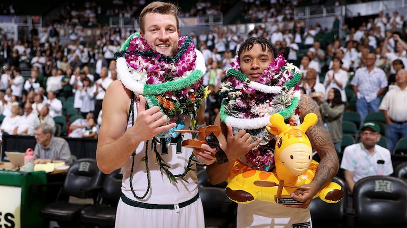 'Bows Zigmars Raimoa and Eddie Stansberry were honored following the game.