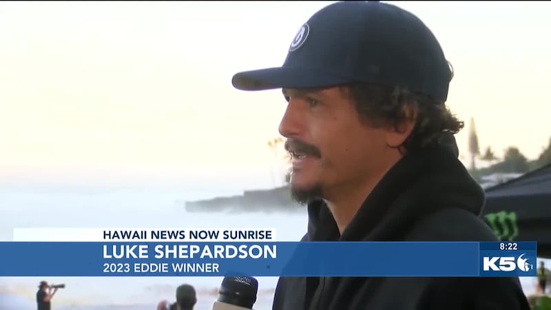 Oahu lifeguard Luke Shepardson is among the competitors paddling out for the first heat at 9 a.m.