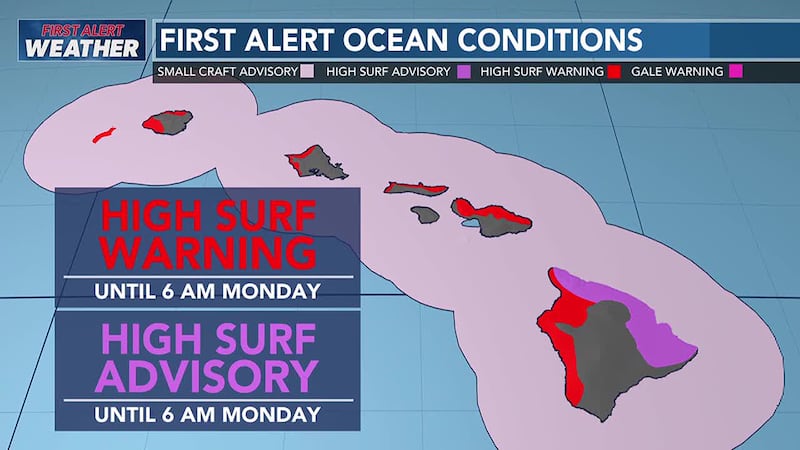 Huge surf is expected to peak Sunday.