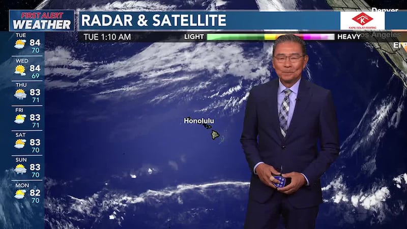 First Alert Forecast: Light winds with spotty showers expected through Wednesday