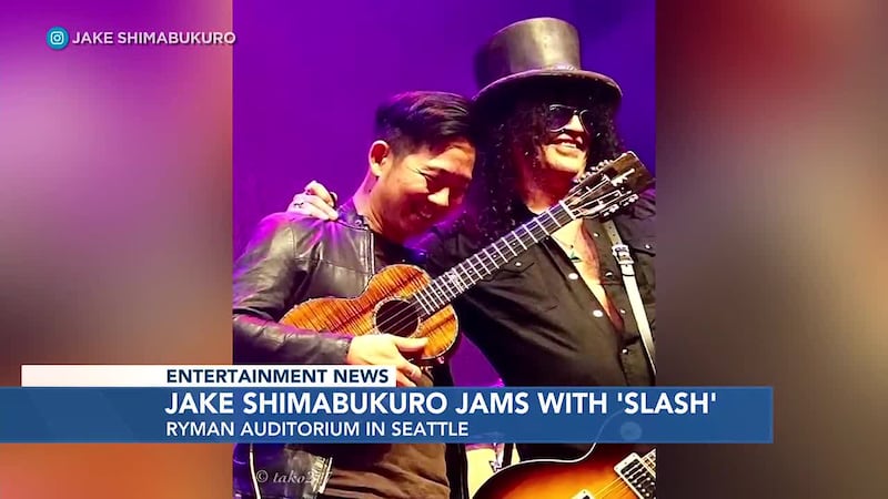 Hawaii ukulele virtuoso Jake Shimabukuro had a jam sesh with "Slash", the world famous lead...