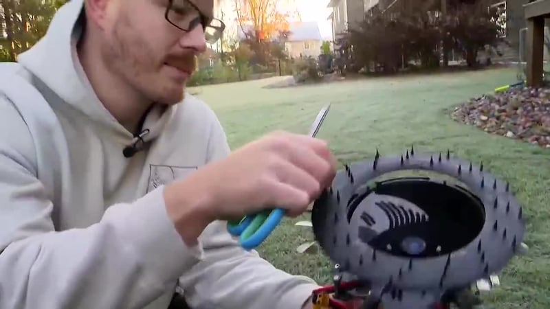 A Minnesota man takes to the skies to help clean up after his dog.