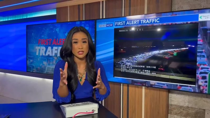 Jolanie takes a look at the traffic flow from West Oahu to town. It's slow moving so be sure...